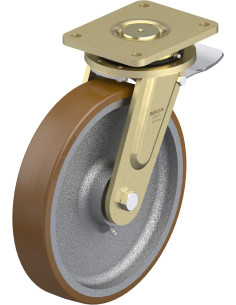 LS-GB 300K-ST poliuretano pasukamas ratukas su stabdžiais