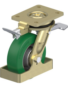 LS-GST 150K-ST-RI4-FS poliuretano ratukas su stabdžiais