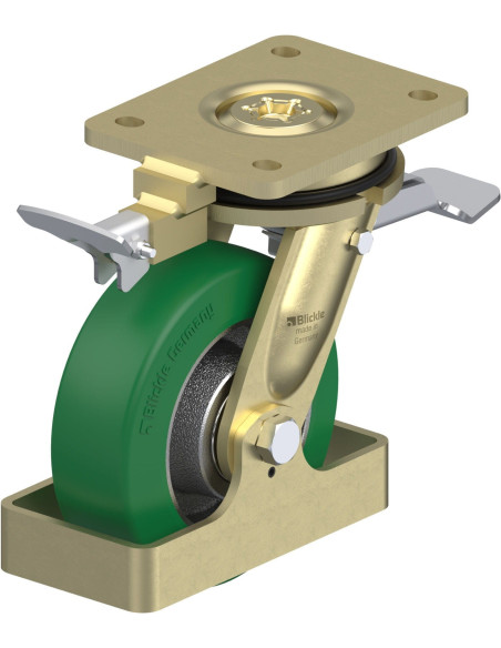 LS-GST 150K-ST-RI4-FS poliuretano ratukas su stabdžiais