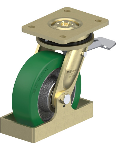 LS-GST 160K-ST-FS poliuretano ratukas su stabdžiais