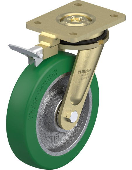 LS-GST 200K-RI4 poliuretano pasukamas ratukas su stabdžiais