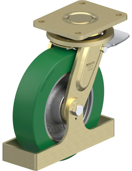 LS-GST 250K-ST-FS poliuretano ratukas su stabdžiais