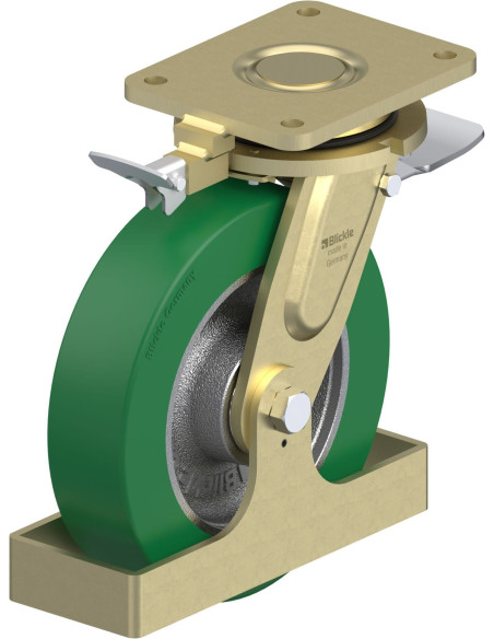 LS-GST 250K-ST-RI4-FS poliuretano ratukas su stabdžiais