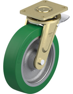 LS-GST 302K-ST Poliuretano pasukamas ratukas su stabdžiais