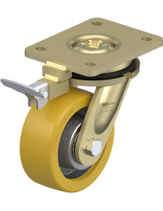 LS-GTH 127K-RI4 - Poliuretano ratukas su stabdžiais 125 mm