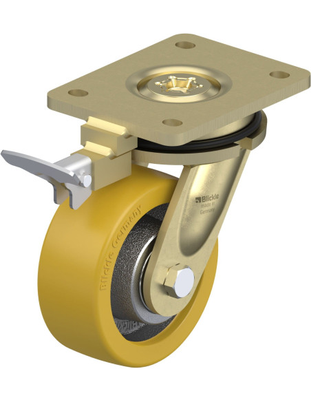 LS-GTH 127K-RI4 - Poliuretano ratukas su stabdžiais 125 mm