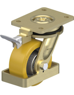 LS-GTH 127K-RI4-FS poliuretano ratukas su stabdžiais