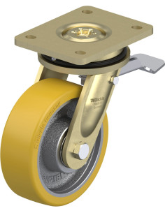 LS-GTH 150K-ST poliuretano pasukamas ratukas su stabdžiais