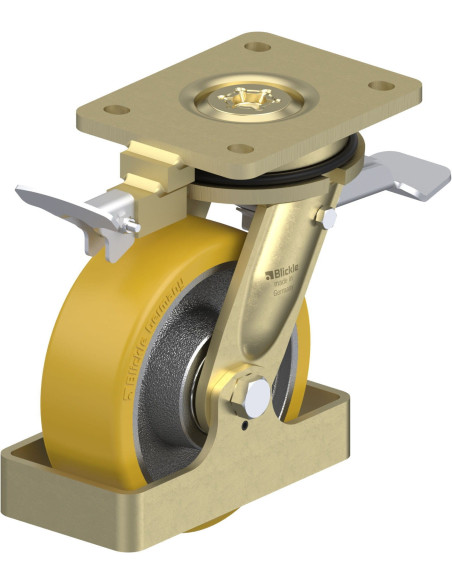 LS-GTH 150K-ST-RI4-FS poliuretano ratukas su stabdžiais