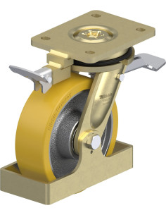 LS-GTH 160K-ST-RI4-FS poliuretano pasukamas ratukas su