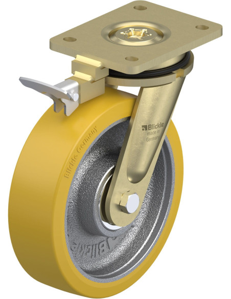 LS-GTH 201K-RI4 pasukamas poliuretano ratukas su stabdžiais