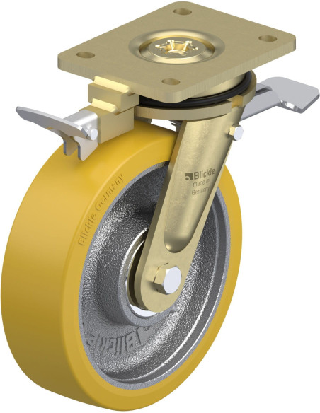 LS-GTH 201K-ST-RI4 - 200 mm poliuretano pasukamas ratukas