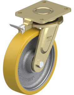 LS-GTH 250K-RI4 pasukamas poliuretano ratukas su stabdžiais