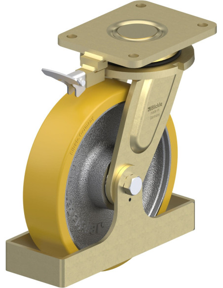 LS-GTH 250K-RI4-FS poliuretano ratukas su stabdžiais