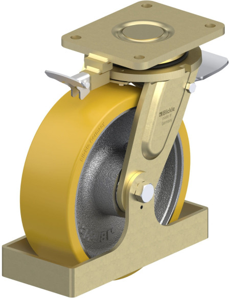 LS-GTH 252K-ST-RI4-FS poliuretano ratukas su stabdžiais