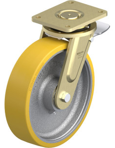 LS-GTH 302K-ST poliuretano pasukamas ratukas su stabdžiais