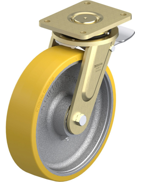 LS-GTH 302K-ST poliuretano pasukamas ratukas su stabdžiais