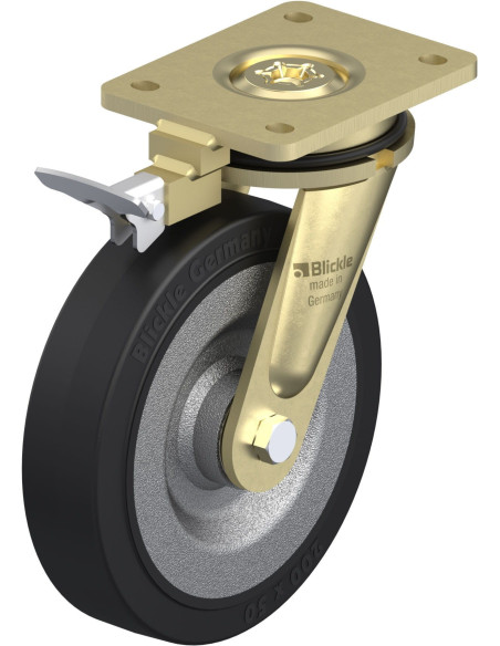 LS-SE 200K-RI4 pasukamas ratukas su stabdžiais, 200 mm