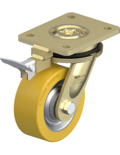 LS-SETH 125K-RI4 Poliuretano pasukamas ratukas su stabdžiais