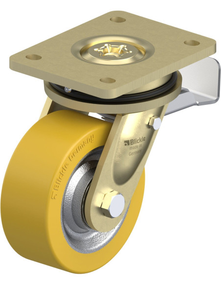 LS-SETH 125K-ST poliuretano ratukas su stabdžiais