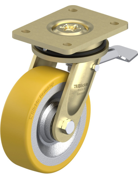 LS-SETH 150K-ST poliuretano pasukamas ratukas su stabdžiais