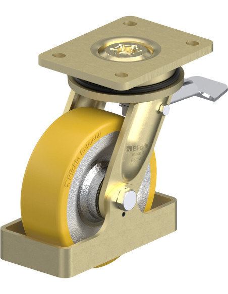 LS-SETH 150K-ST-FS poliuretano pasukamas ratukas su