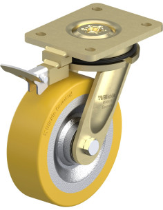 LS-SETH 160K-RI4 poliuretano pasukamas ratukas su stabdžiais