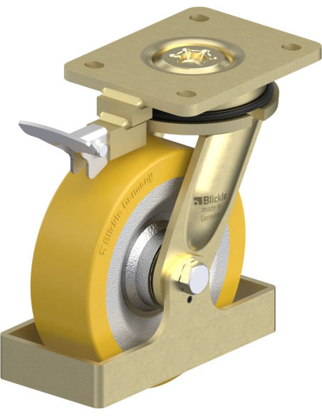 LS-SETH 160K-RI4-FS poliuretano ratukas su stabdžiais