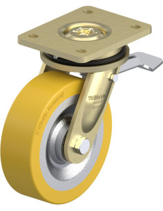 LS-SETH 160K-ST Poliuretano pasukamas ratukas su stabdžiais