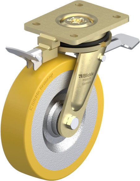 LS-SETH 200K-ST-RI4 - 200 mm poliuretano pasukamas ratukas