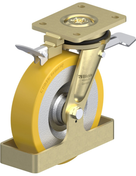 LS-SETH 200K-ST-RI4-FS poliuretano ratukas su stabdžiais