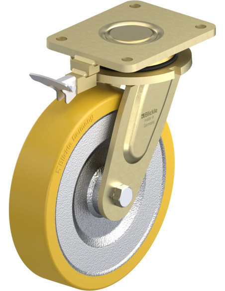 LS-SETH 250K-RI4 poliuretano pasukamas ratukas su stabdžiais