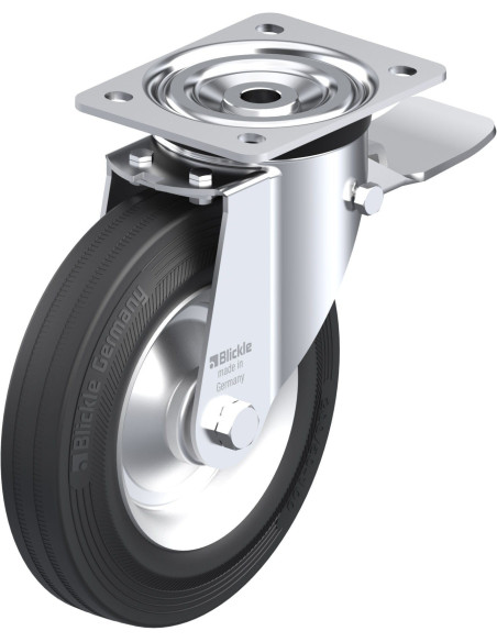 L-V 202R-ST pasukamas ratukas su stabdžiais, 200 mm