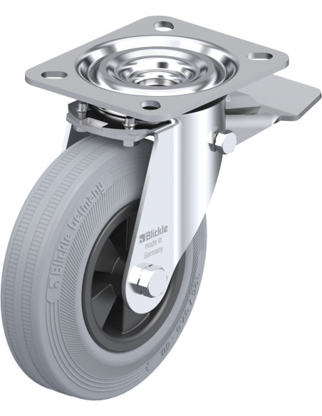 L-VPP 125G-ST-SG pasukamas ratukas su stabdžiais, 125 mm