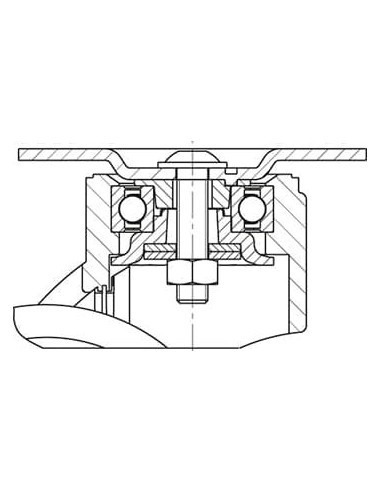 LWGE-TPA 126KF-ELS-P25 antistatinis pasukamas ratukas