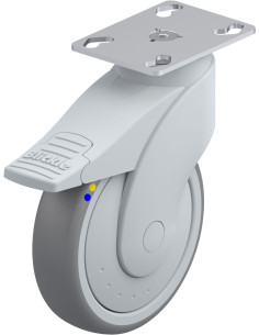LWGXE-TPA 125 mm antistatinis ratukas su stabdžiais