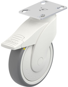 LWKE-TPA 125 mm guminis pasukamas ratukas su stabdžiais