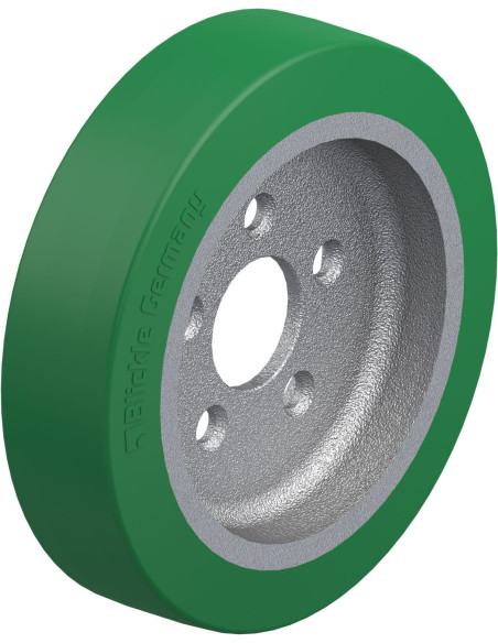 GSTA 302/5 - 300 mm poliuretaninis ratukas su flanšu