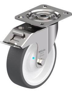 Pasukamas poliuretano ratukas su stabdžiais 125 mm