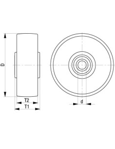 GTH 182/25K poliuretano ratukas 180 mm 2