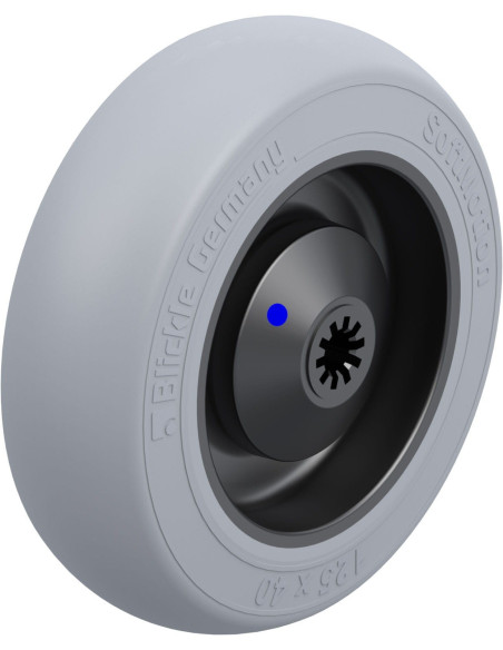 POES 125/8XKA-SG - 125 mm guminis ratas su nailono centru