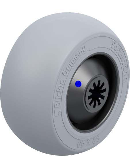 POES 80/8XKF-SG - 80 mm guminis ratas su nailono centru