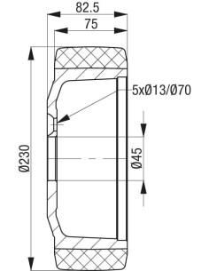 RB 230x75/45-5 ratas krautuvams ir kėlimo technikai 2