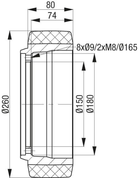 RB 260x80/150-8+2 ratukas krautuvams