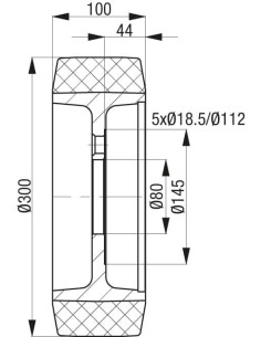 RB 300x100/80-5 ratas krautuvams 2