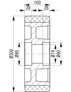 Ratas krautuvams RB 300x100/90x28 2
