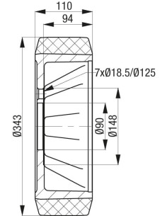 RB 343x110/90-7 ratas krautuvams 2