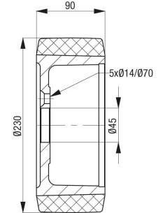 REV 230x90/45-5 ratas krautuvams ir kėlimo technikai 2