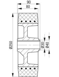 REV 250x80/30-90-N ratas krautuvams 2