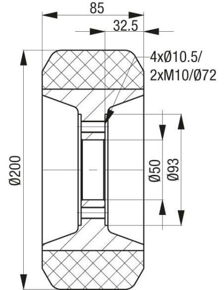 RTH 200x85/50-4+2 ratukas krautuvams